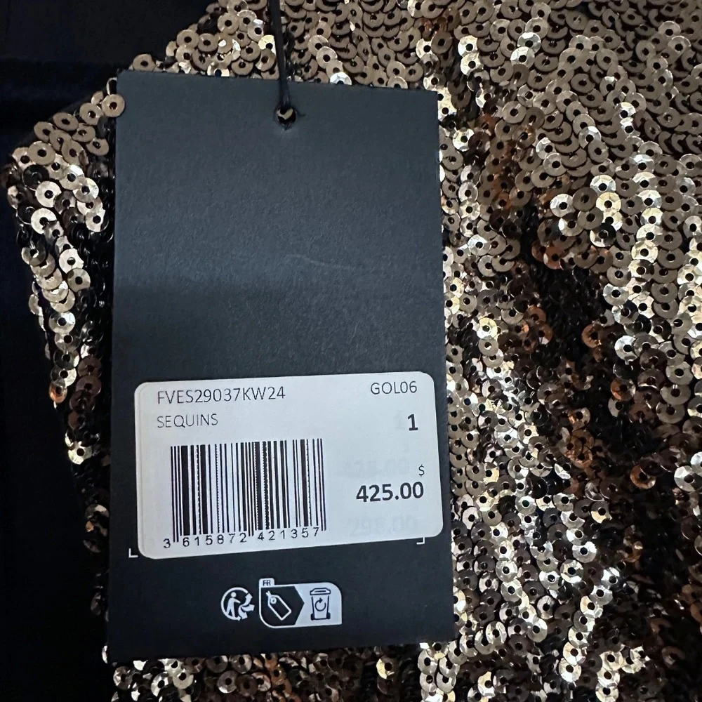 NWT | The Kooples | Gold Sequin Crop Jacket - Picture 8 of 10